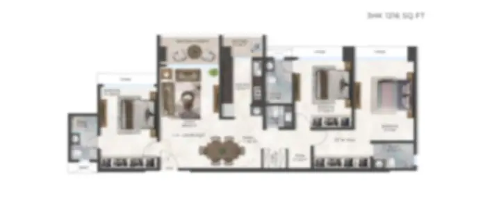 3 BHK flat in Origin Claremont